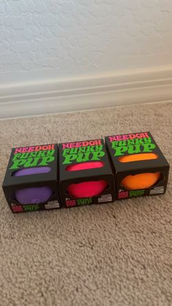 Needoh Funky Pups Rare Variant Orange Squishy Squeezy Toys