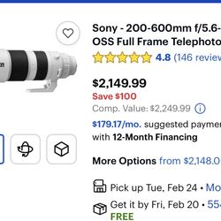 Sony 200-600mm lens 