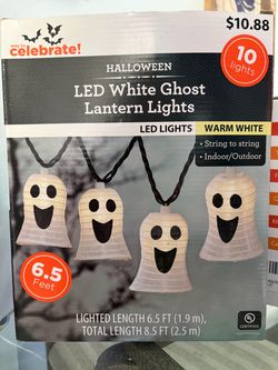Halloween LED White Ghost Lantern String Lights