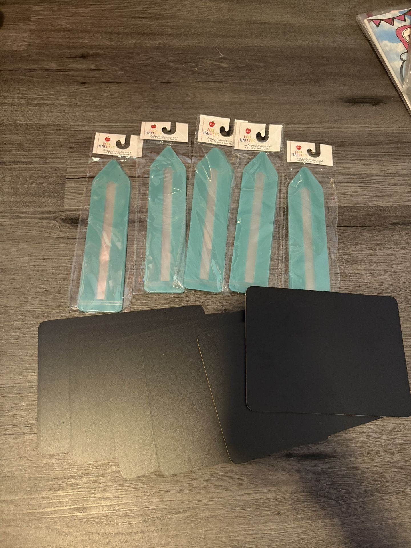 Plastic Bookmarks/word Trackers & Chalkboards