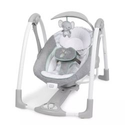 Ingenuity ConvertMe 2-in-1 Compact Portable Baby Swing 2 Infant Seat, Swell