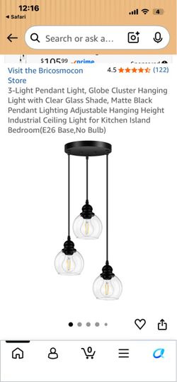 Bricosmocon 3-Light Globe Cluster Pendant Light Matte Black
