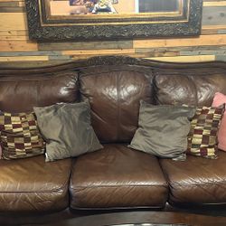 ASHLEY Brown Leather Sofa