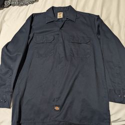 Dickies Navy Blue Long Sleeve Work Shirt