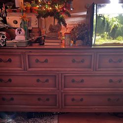Wood Dresser  with Metal Handles 