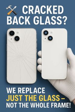 🛠️ Cracked Back Glass? We Replace Just the Glass – NOT the Whole Frame!