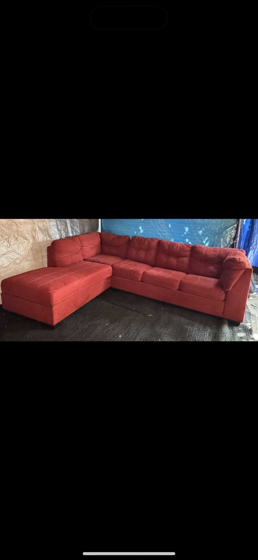 Red couch with pullout bed great condition clean we sell all the time delivery $40 local