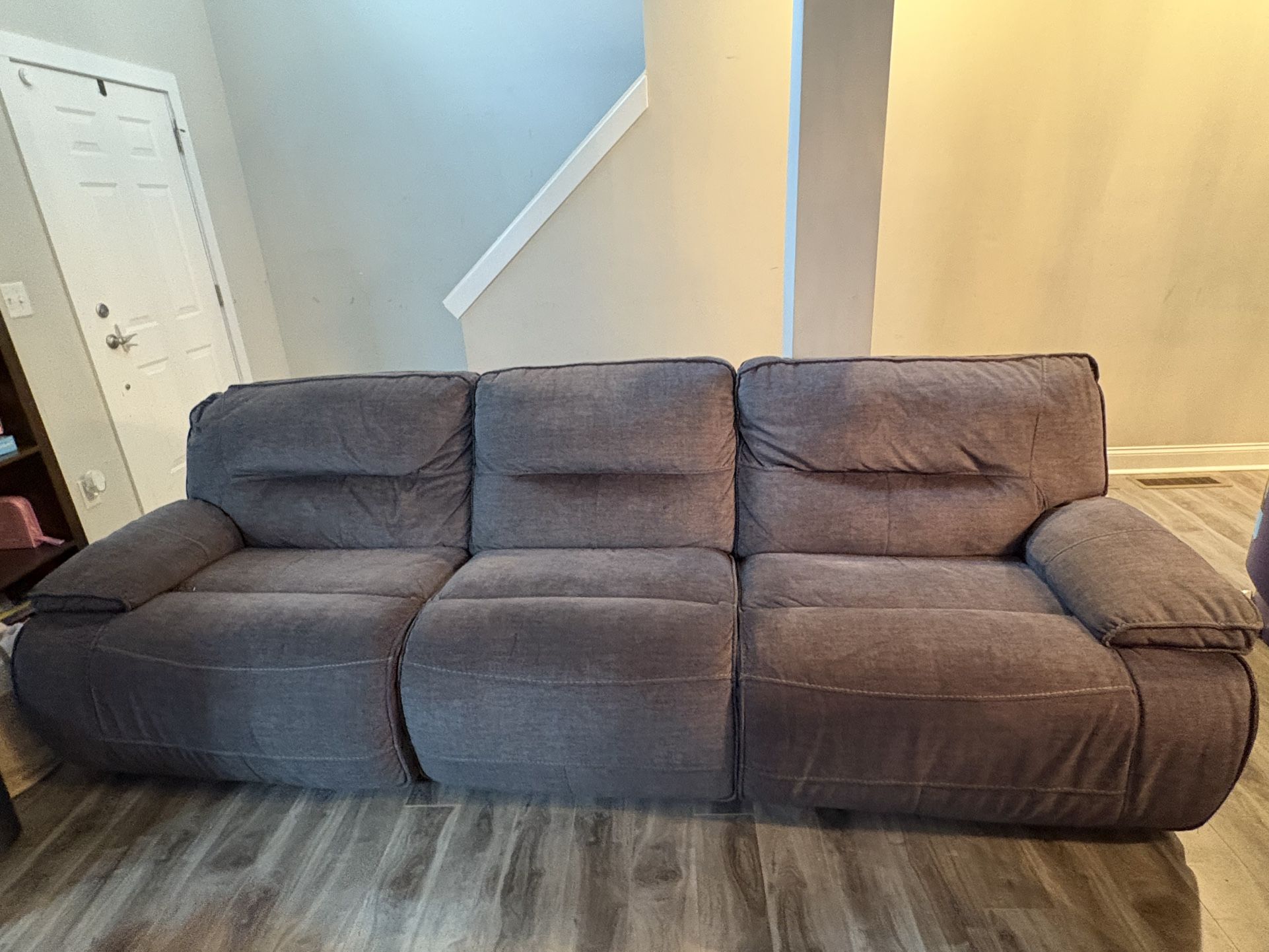 Power reclining couch with USB ports