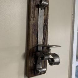 Rustic Wall-Mounted Candle Holder Wooden Metal Candle Scone beautiful reclaimed 