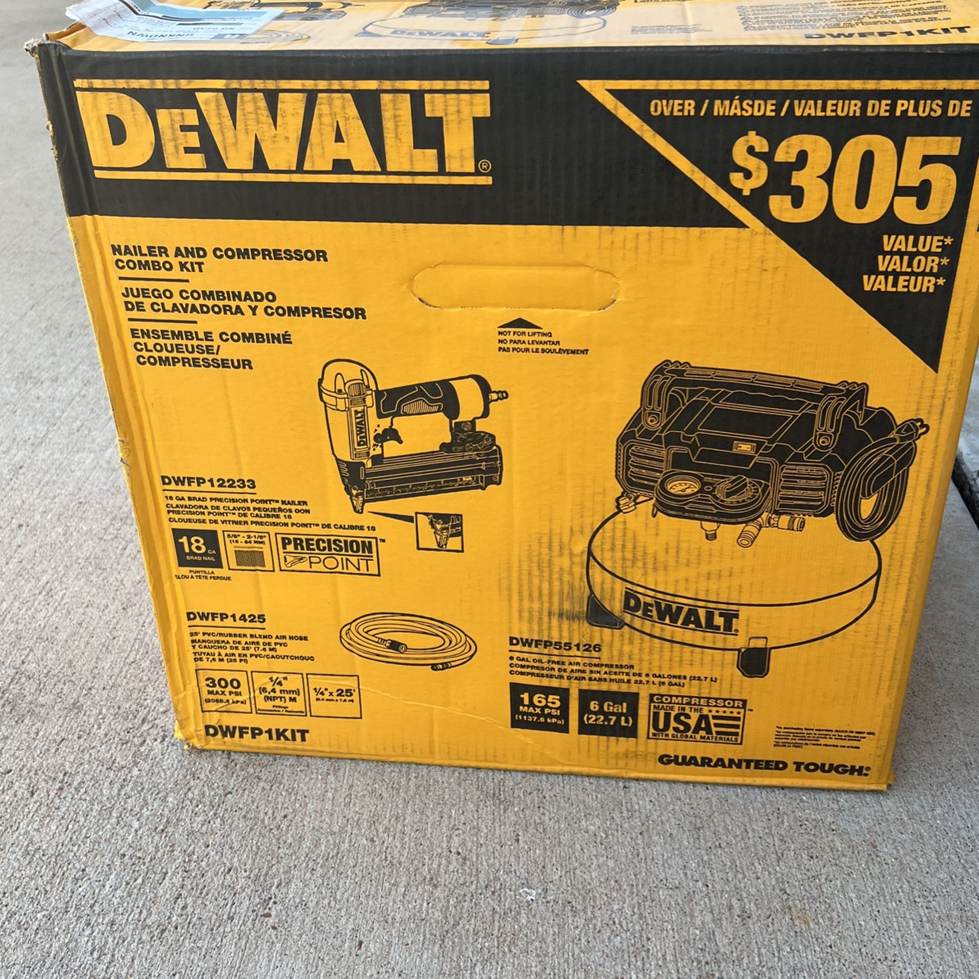 Dewalt 6 Gallon Nail And Compressor Combo Kit