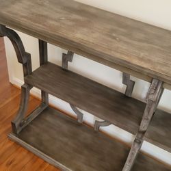Rustic Modern Entry Table/TV Stand With Shelves