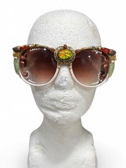 Embellished Oversized Sunglasses with Gemstone Details