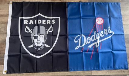 Raiders Dodgers flag size 3'×5'
