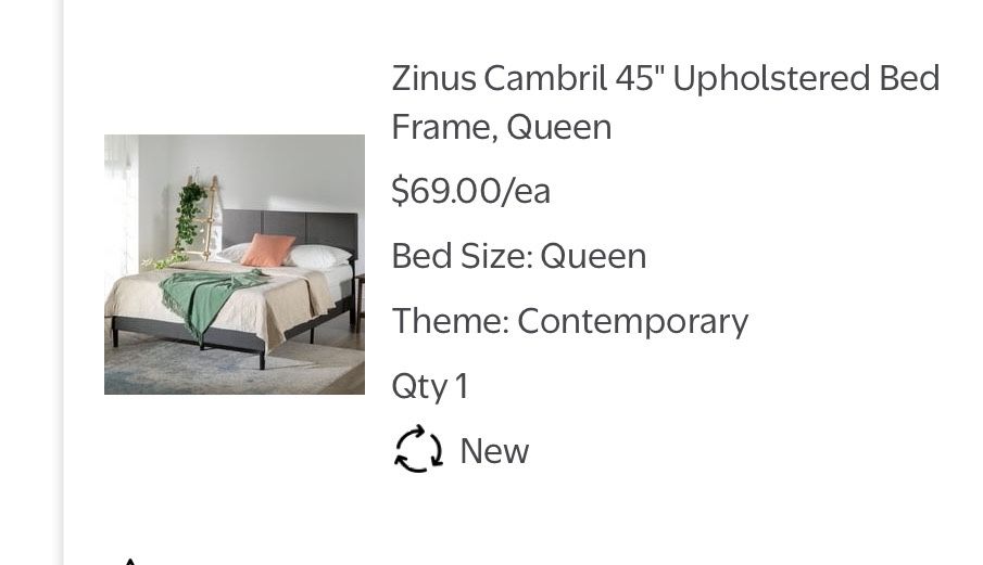 Queen Size Bedframe Grey