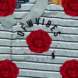 🤯 Gray Striped Black PONY Mens LARGE Ralph Lauren POLO Short Sleeve Vintage Golf Dress Shirt