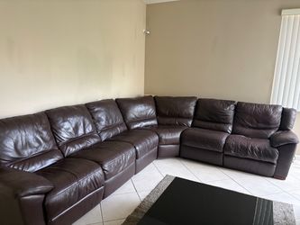 Leather sectional and love seat