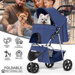 BEAUTIFUL DEEP NAVY BLUE PET STROLLER 😍💙🏁🐾
