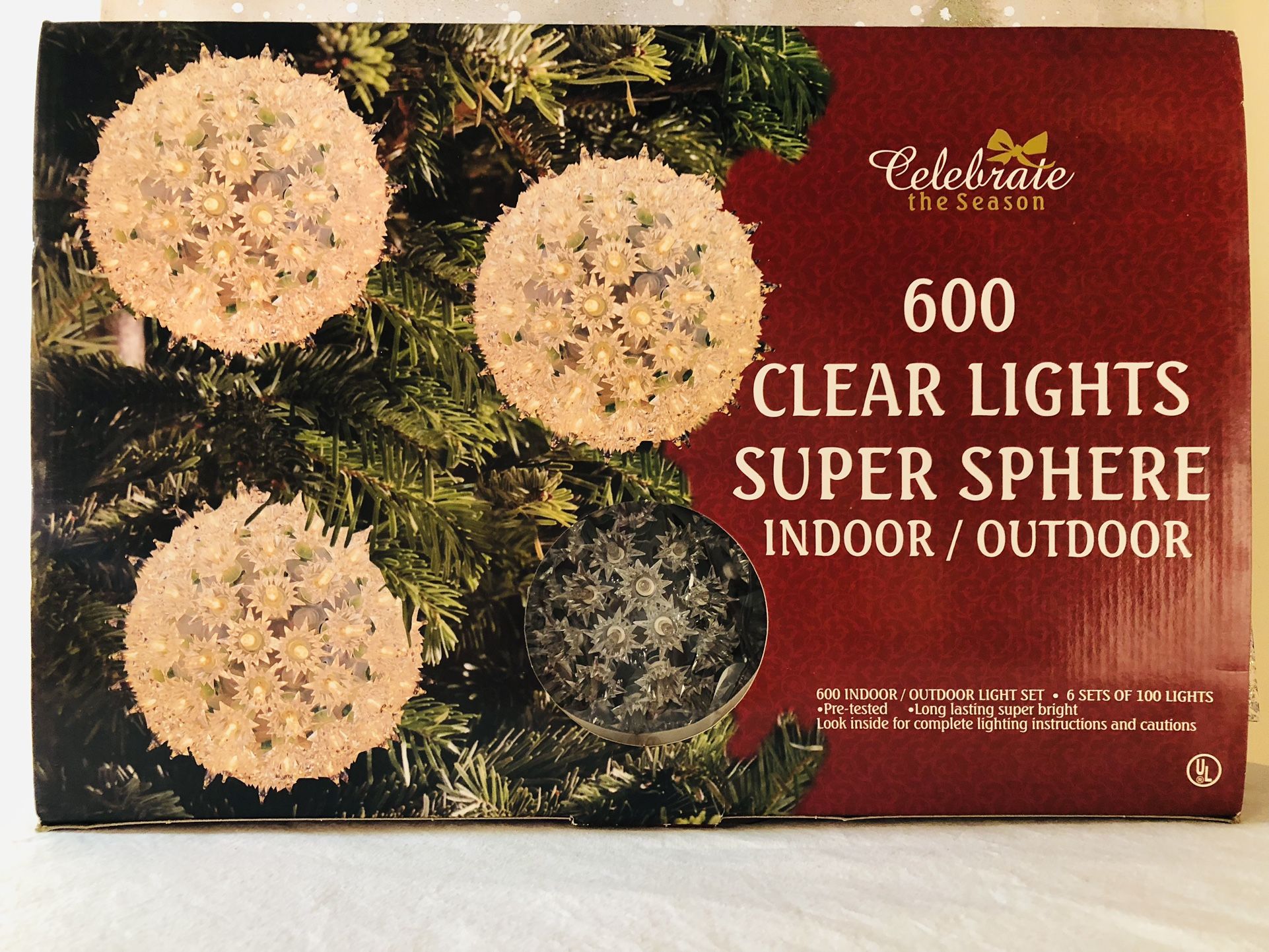 Celebrate the Season 600 Clear Lights Super Sphere
