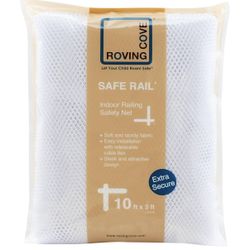 Roving Cove Stair Banister Guard 10ft x 3ft, Railing Safety Net for Baby Proofing, Child Safety Stairway Cover, Balcony Mesh Netting, Pearl White