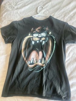Vintage black brown white looney tunes Tasmanian devil shirt size small