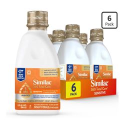 Similac 360 Total Care Sensitive Infant Formula ( Ready to feed, 6 Pack, 32 Fl oz)