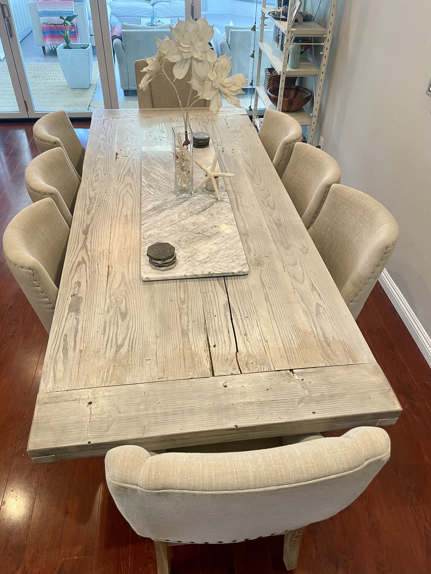 96" Grey Solid Wood Dining Table 