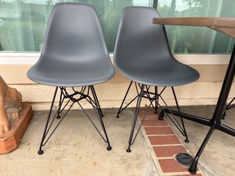 Authentic Herman Miller Eames side shell chairs dark grey