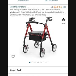 Brand New - Bariatric Zler Rollator Walker 