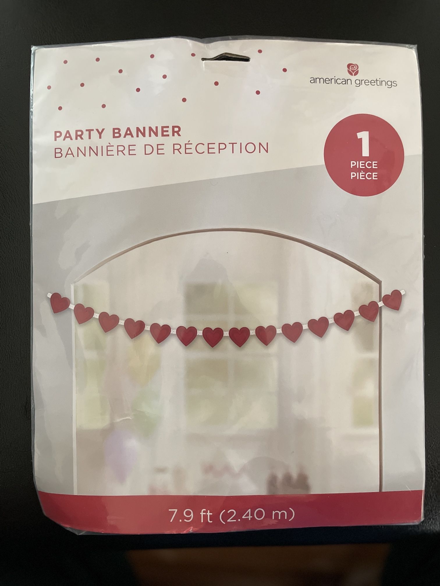 Valentines Day Party Banner, Red, 7.9ft, 2.40m.
