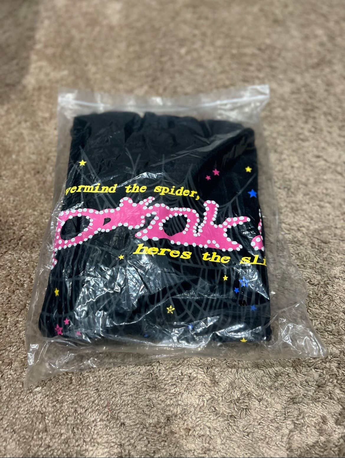 Sp5der P*nk Hoodie Black