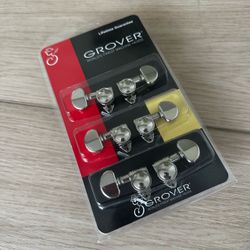 Grover 502N Roto-Grip Locking Rotomatic Tuners — Nickel — 3+3 — Brand New