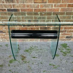 Mid Century Modern Glass Entry Sofa Console Table 