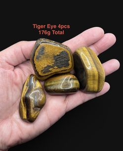 Tiger Eye Genuine Stones from Brazil Large Pieces (4pcs) 176g Total