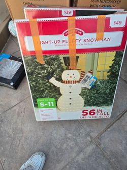 56" fluffy snowman