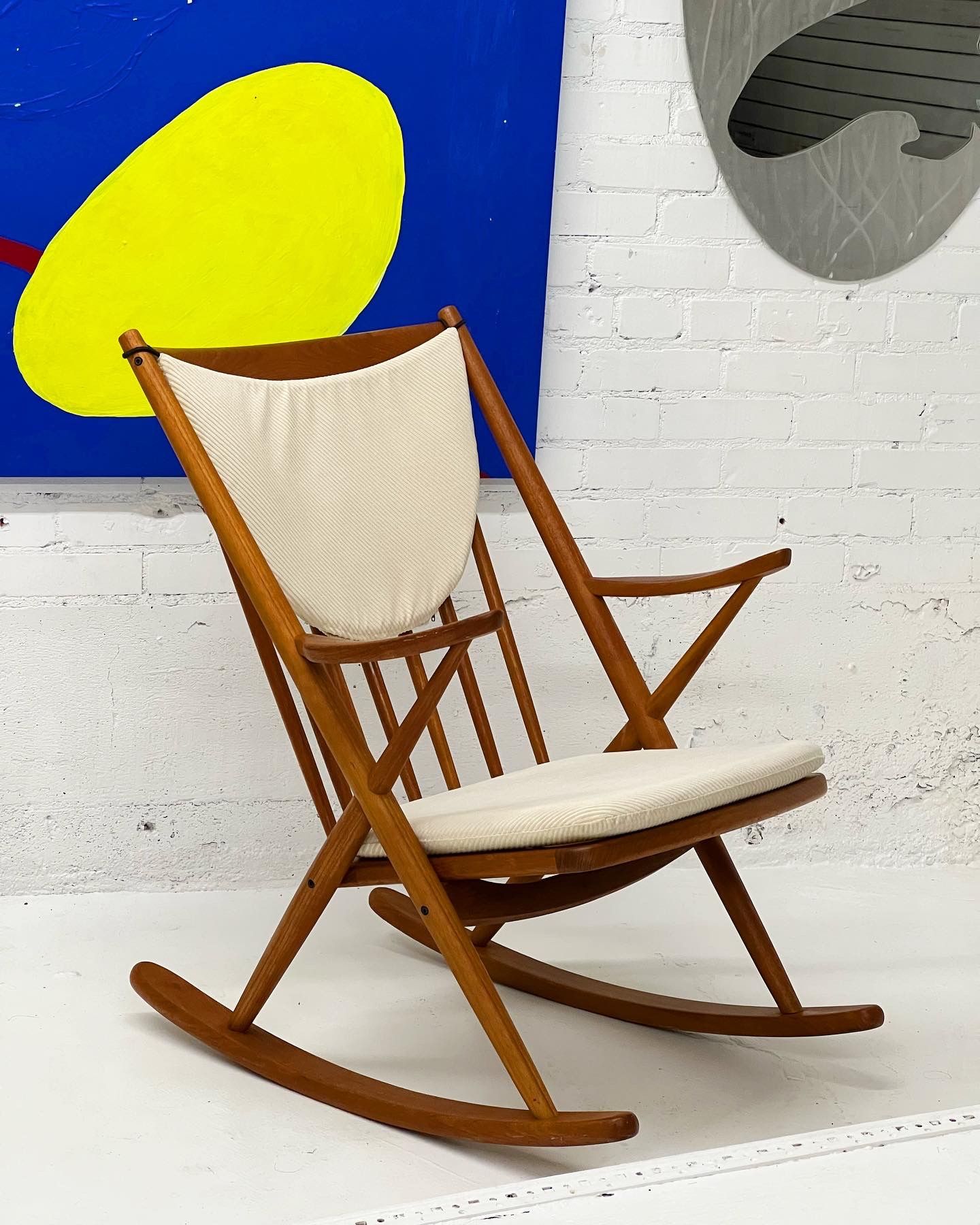 Danish Modern Mid Century Teak Rocking Chair By Frank Reenskaug