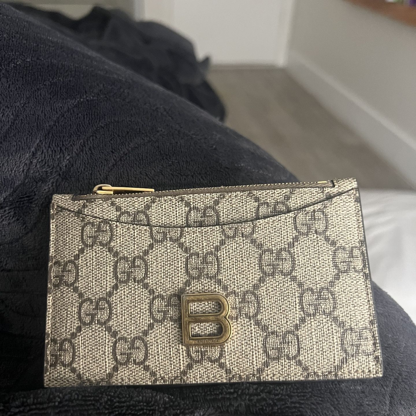 Gucci x Balenciaga The Hacker Project Card Case with Strap Beige/Ebony