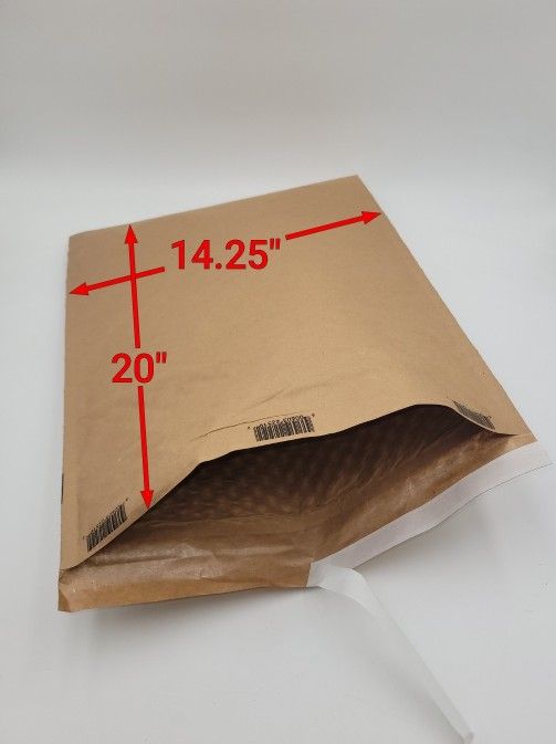 50- 14.25" X 20" #7 Jiffylite Kraft Self-Seal Cushioned Paper Mailers Recycleble