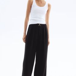 H&M BUCKLE-DETAIL DRESS PANTS - XS 