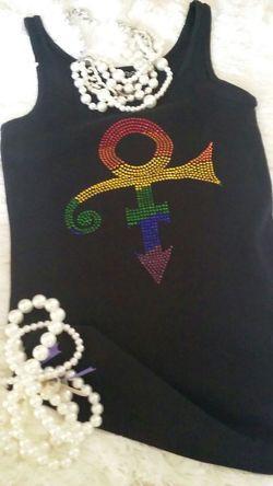 Rainbow Love Rhinestone Tank