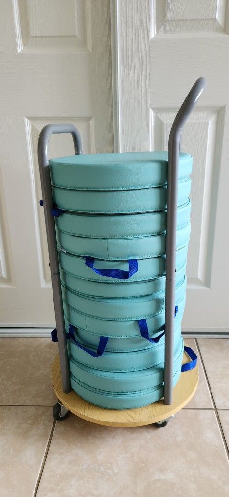 12 Floor Cushions and Cart
