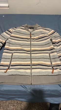 Blue and brown stripped hooey jacket