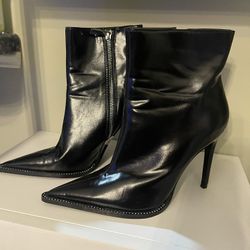 black high heel boots