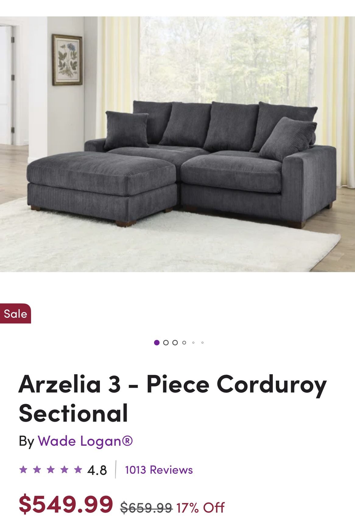 Brand New Unopened Corduroy Couch