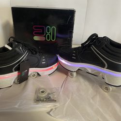 Four-Wheel 2-in-1 Roller Skate Shoes Unisex Skates Detachable Kids Sneakers with Wheels