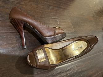Michael Kors  Est 1981 High Heels 👠 Platform Brown Leather 7.5M