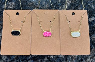 NEW DRUZY GEM NECKLACES GOLD TONE $7 Each!