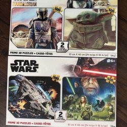 NEW Disney 2-Pack 3D Puzzles Star Wars The Mandalorian (500pc Each) $15 for both