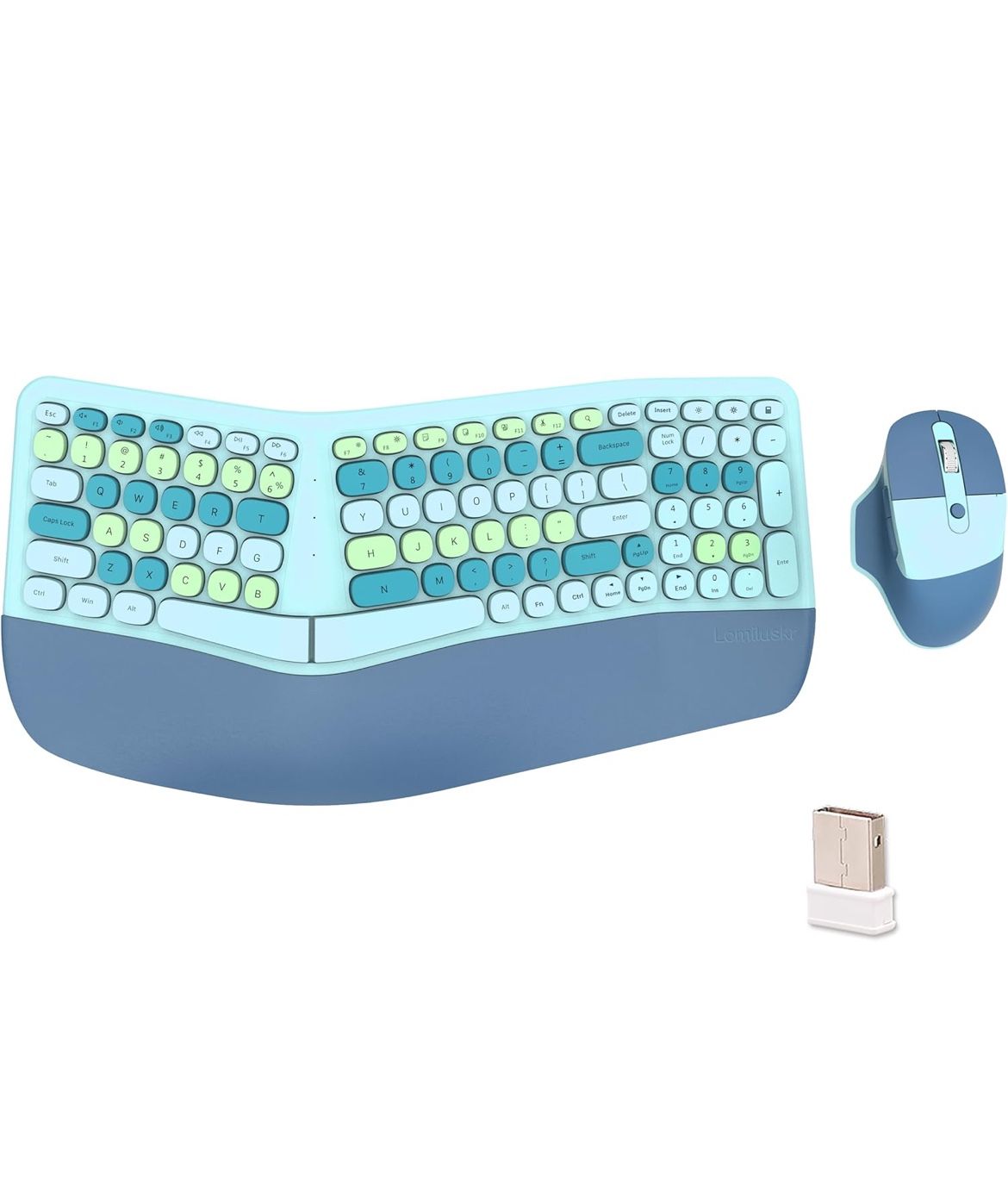 Wireless Ergonomic Keyboard and Mouse Combo with PU Wrist Rest *BRAND NEW*