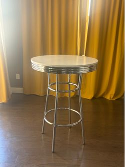 Retro Chrome Bar Table / Bistro High Top