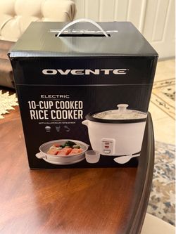 Ovente 10-Cup Cooked Rice Cooker and Food Steamer (Model: RCS01W)